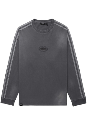 FIVE CM stripe-trim long-sleeve T-shirt - Grey