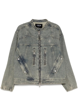 FIVE CM logo-studs denim jacket - Blue