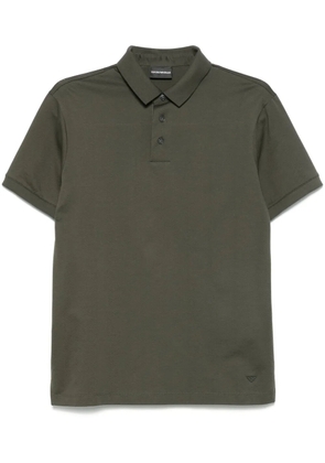 Emporio Armani patterned-jacquard polo shirt - Grey