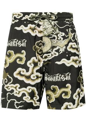 Maharishi Cloud Dragon-print swim shorts - Green