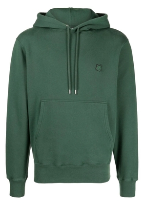 Maison Kitsuné logo-patch cotton hoodie - Green