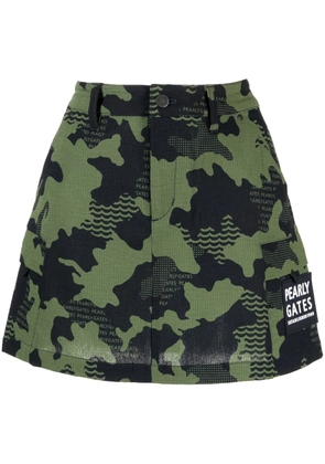 PEARLY GATES camouflage-print mini skirt - Green