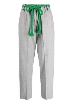 Alysi belted straight-leg trousers - Grey