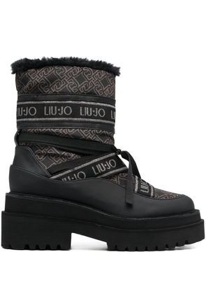 LIU JO monogram-print 70mm ankle boots - Black