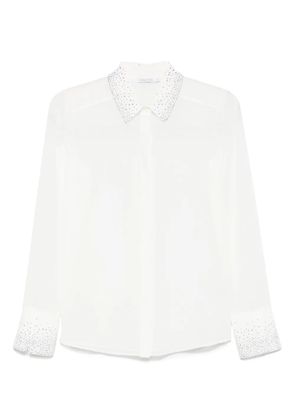Patrizia Pepe crystal-embellished georgette shirt - White