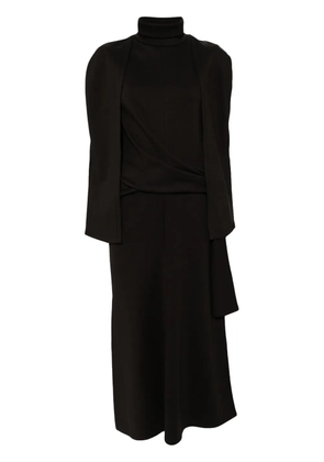 Goen.J knot detailed cape-effect dress - Brown