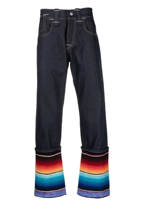 Junya Watanabe MAN stripe-detail straight-leg jeans - Blue