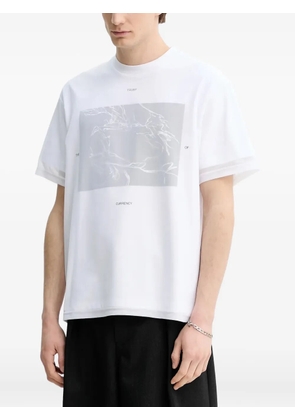 HELIOT EMIL Marl graphic-print layered T-shirt - White