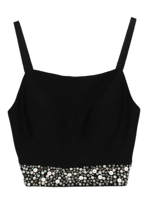 Gemy Maalouf stud-embellished cropped top - Black