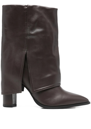 Gisel Moire Ducie pointed boots - Brown