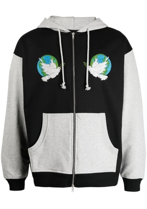 RASSVET appliqué-details colour-block cotton jacket - Black