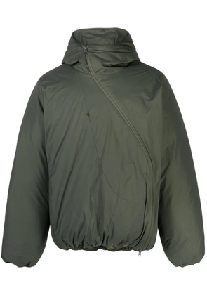 Post Archive Faction 5.1 asymmetric-zip hooded jacket - Green