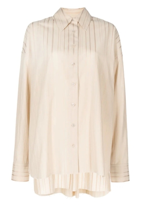 Goen.J striped metallic-threading shirt - Neutrals