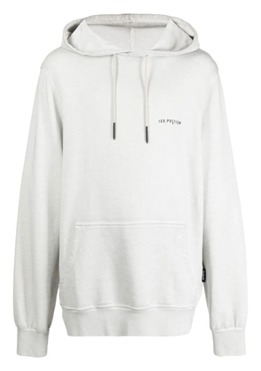 ISO.POETISM logo-print cotton hoodie - Grey