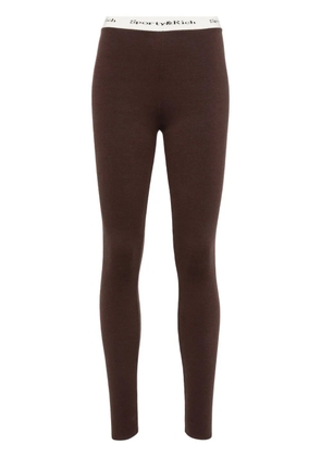 Sporty & Rich logo-waistband knitted leggings - Brown