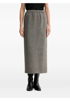 Isabelle Blanche herringbone elasticated-waist maxi skirt - Grey