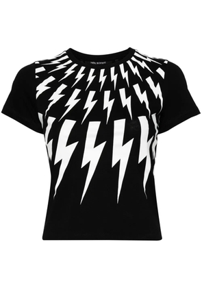 Neil Barrett Fair Isle Thunderbolt print T-shirt - Black