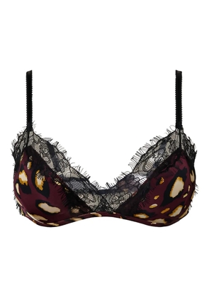 TWINSET animal-print lace-trimmed bra - Red