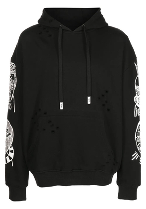 Haculla graphic-print distressed hoodie - Black