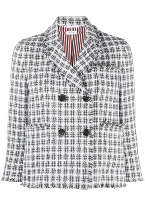 Thom Browne double-breasted tweed jacket - Grey