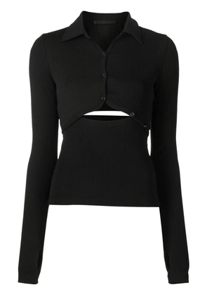 Helmut Lang cut-out button-up top - Black