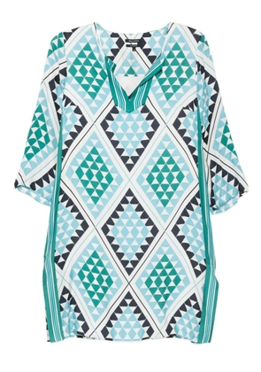 Marc O'Polo geometric-print V-neck midi dress - White