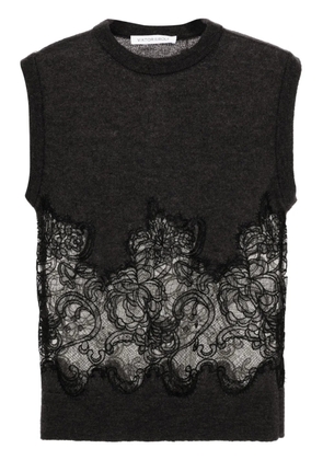 Viktor & Rolf Spencer lace-detail sleeveless jumper - Grey
