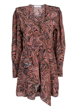 IRO Masca swirl-print silk minidress - Orange