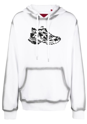 Mostly Heard Rarely Seen 8-Bit Runner graphic-print cotton hoodie - White