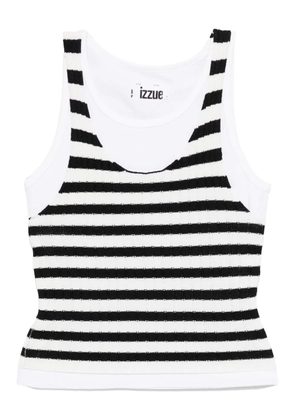 izzue striped tank top - White