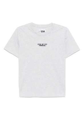 izzue logo-embroidered T-shirt - Grey