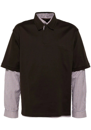 CROQUIS spliced long-sleeves top - Brown