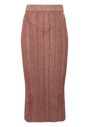 BOSS ribbed-knit pencil skirt - Brown