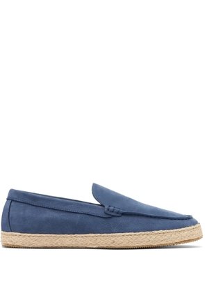 Scarosso Lino almond-toe leather espadrilles - Blue