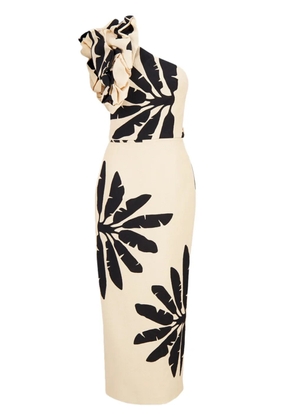 Johanna Ortiz Oneshoulder Coyote Dance silk midi dress - Neutrals