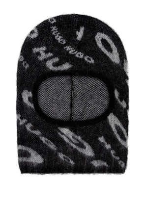 HUGO logo-intarsia balaclava - Black