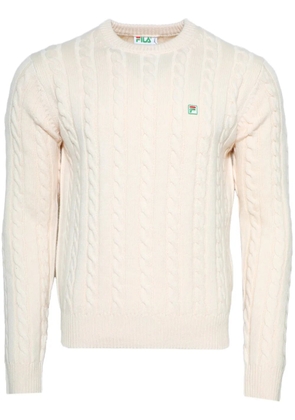 Fila cable knit crew neck jumper - White