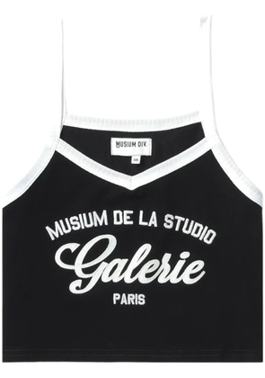 Musium Div. logo-embroidered cropped tank top - Black