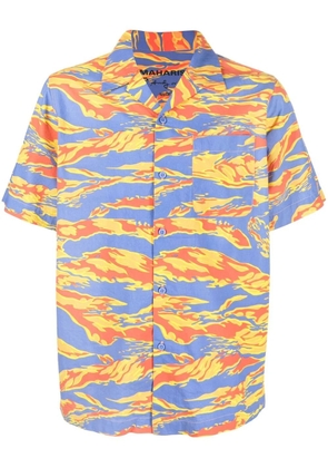 Maharishi graphic-print camp-collar shirt - Blue