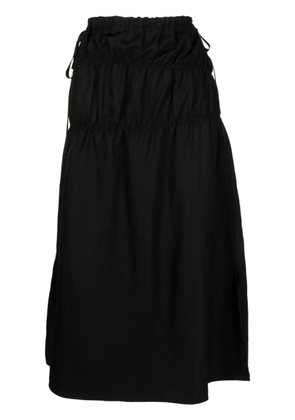 Goen.J midi ruched straight skirt - Black