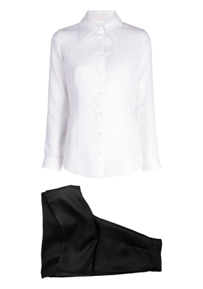 Saiid Kobeisy Mikado piqué trousers set - Neutrals