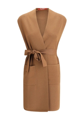Max Mara Abete knotted patch-pocket vest - Brown