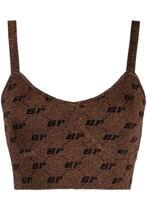 Baum Und Pferdgarten intarsia-knit logo cropped vest - Brown