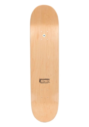 Maharishi logo-print detail skateboard - Brown
