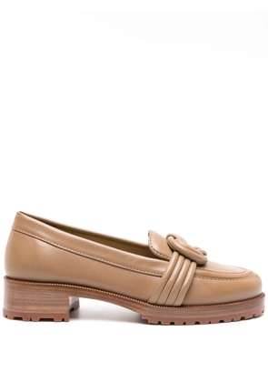 Alexandre Birman knot-detailing leather loafers - Brown