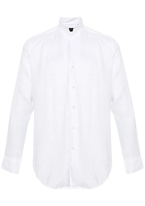 Dell'oglio band-collar linen shirt - White
