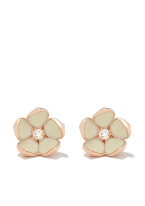 Shaun Leane Cherry Blossom diamond flower stud earrings - Pink