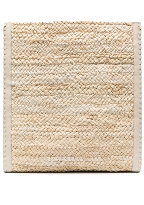 Cult Gaia logo-plaque interwoven beach bag - Neutrals