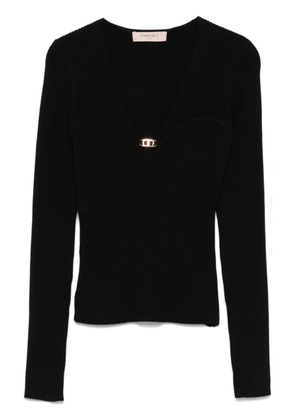 TWINSET Oval T-plaque top - Black