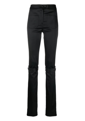 Courrèges strap satin trousers - Black